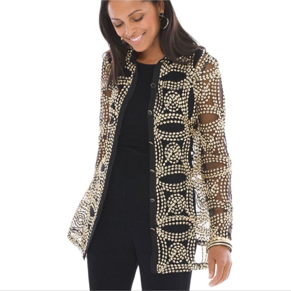 New Travelers Collection Peite Needle Stitch Button-down Jacket